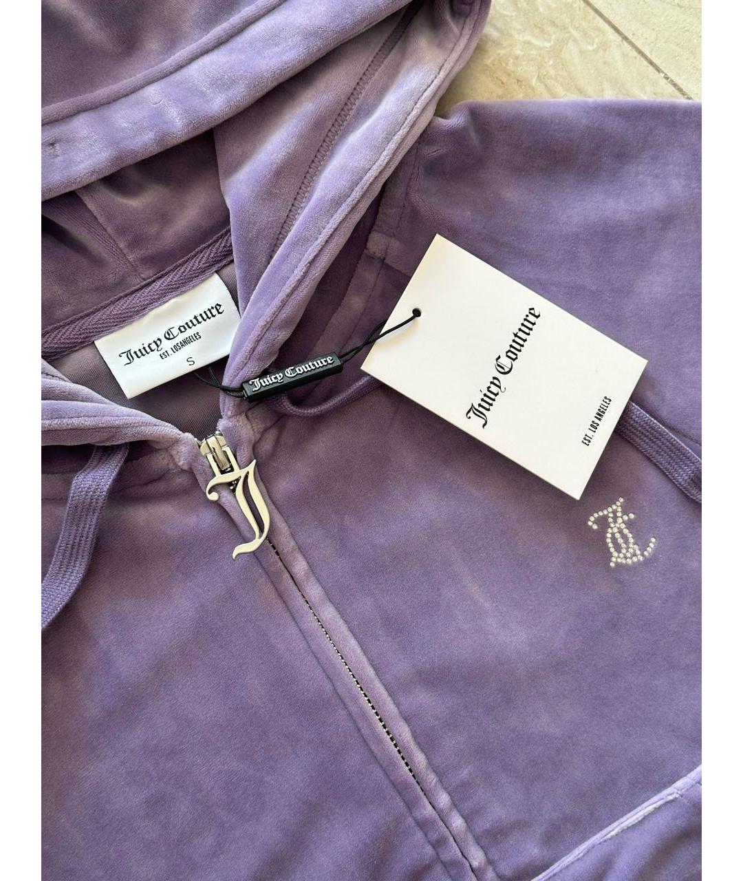 JUICY COUTURE Фиолетовый велюровый спортивные костюмы, фото 5
