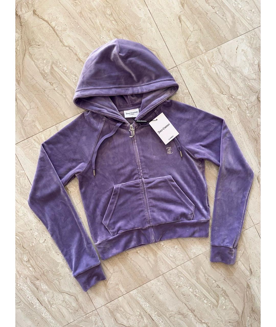 JUICY COUTURE Фиолетовый велюровый спортивные костюмы, фото 4