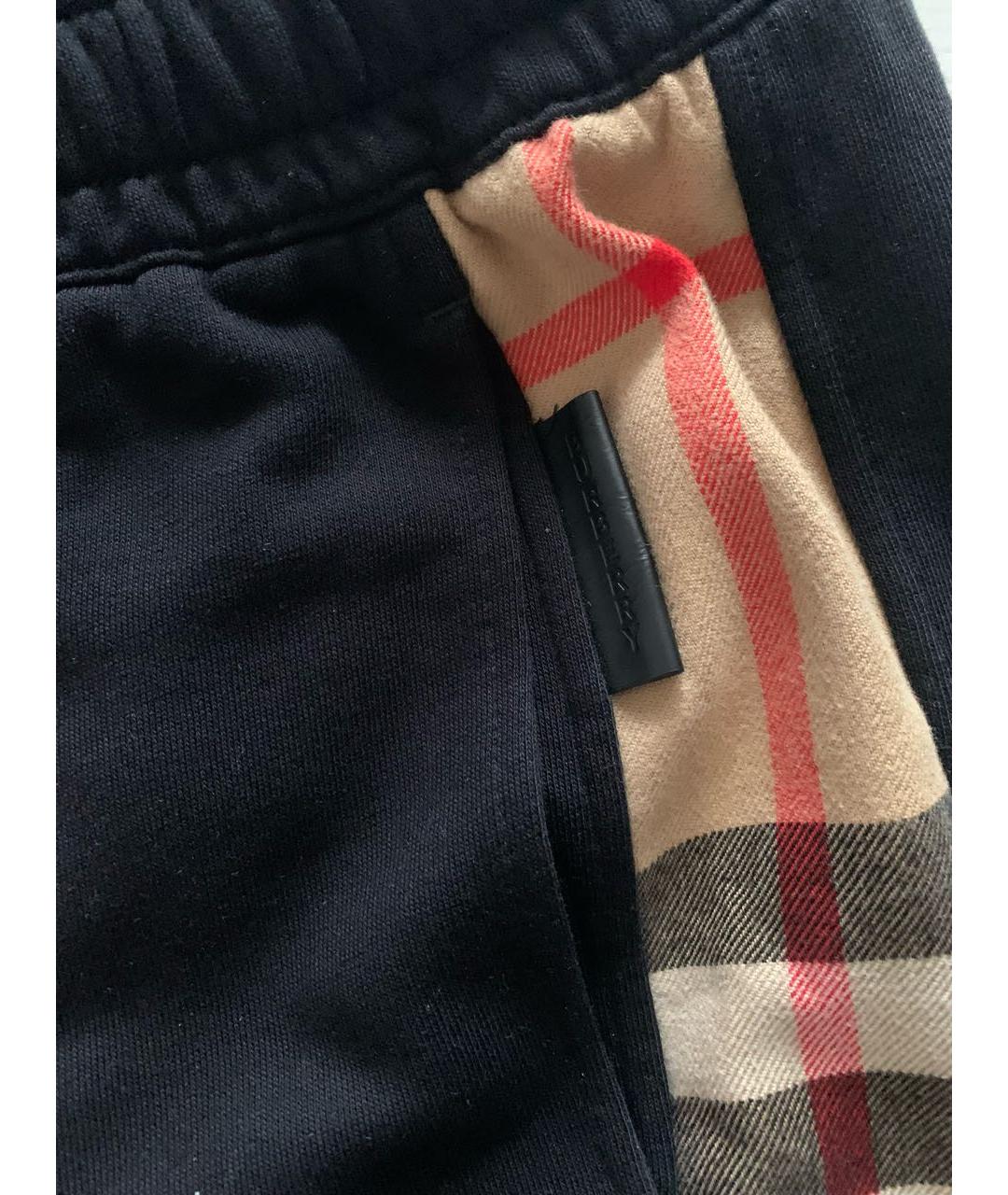BURBERRY Черные хлопковые повседневные брюки, фото 4
