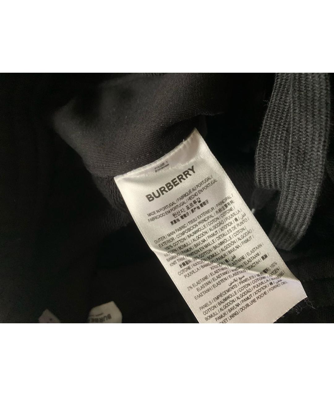 BURBERRY Черные хлопковые повседневные брюки, фото 5
