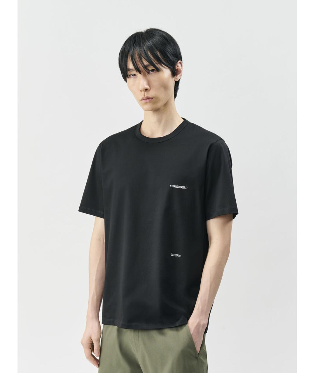 CP COMPANY Черная хлопковая футболка, фото 2