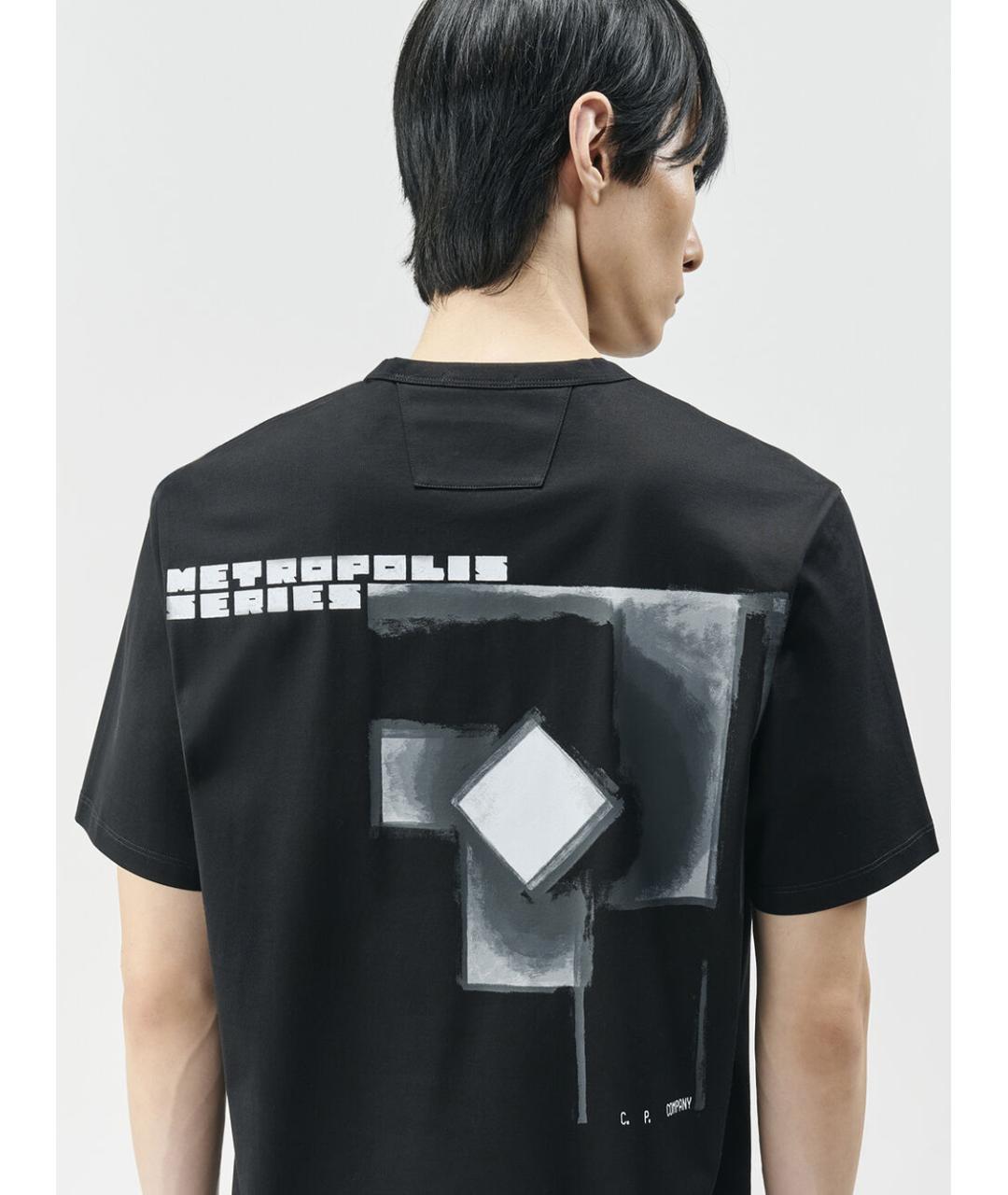 CP COMPANY Черная хлопковая футболка, фото 3