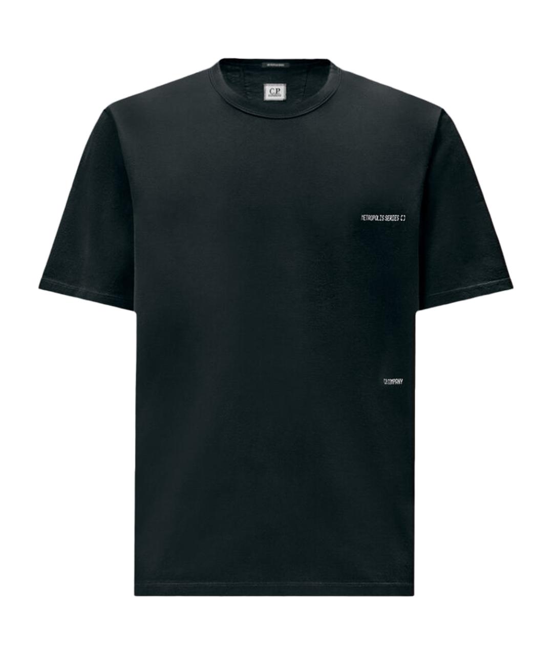 CP COMPANY Черная хлопковая футболка, фото 1