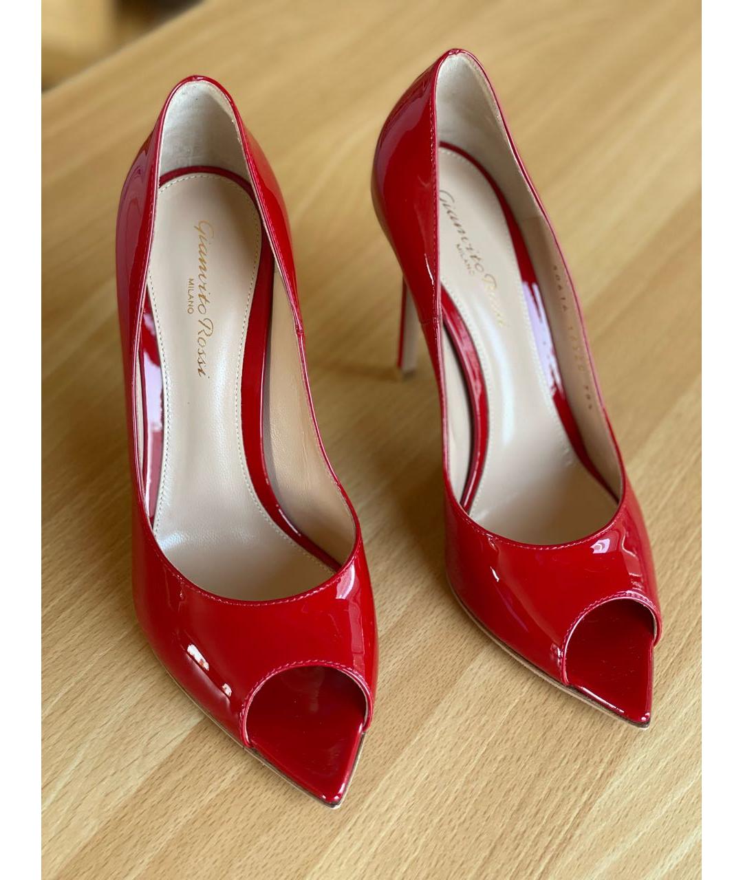GIANVITO ROSSI Красные туфли из лакированной кожи, фото 2