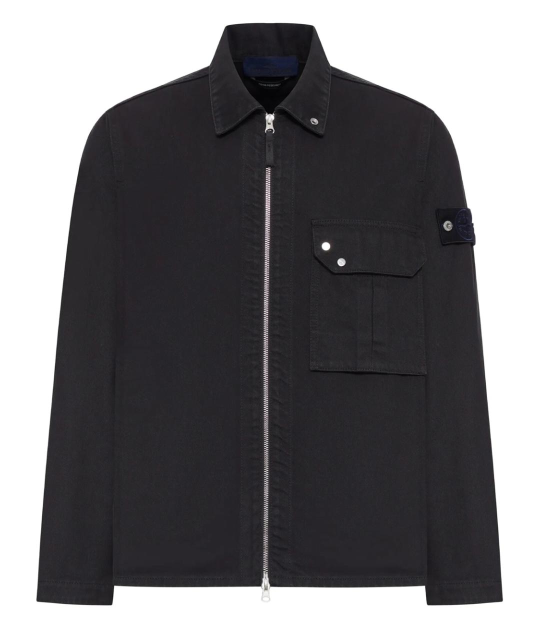 STONE ISLAND Черная хлопковая куртка, фото 1
