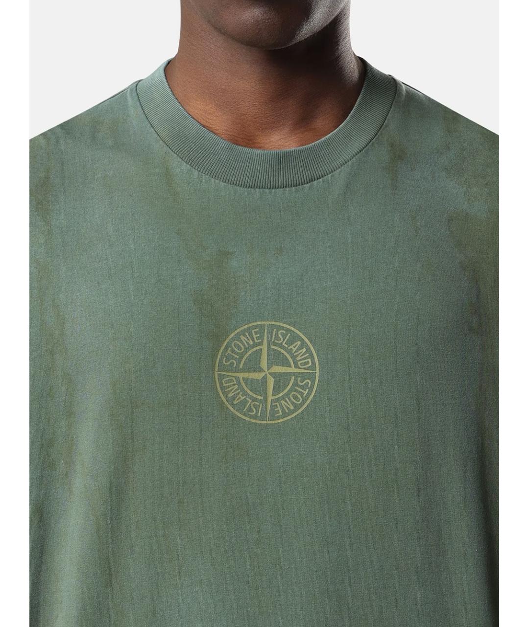 STONE ISLAND Хлопковая футболка, фото 4