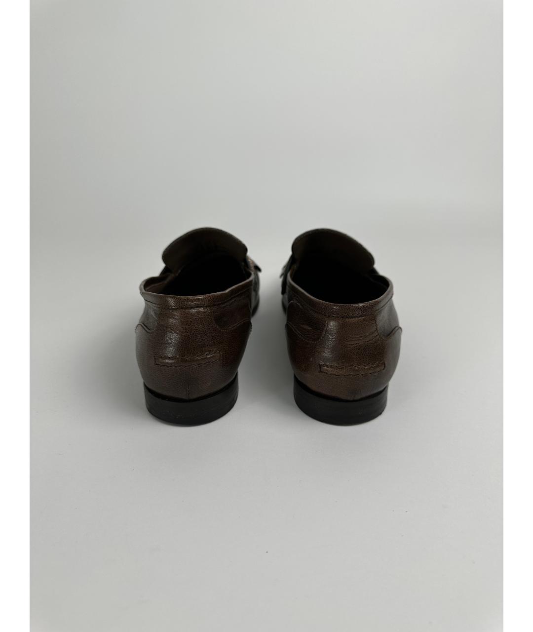 BRUNELLO CUCINELLI Коричневые кожаные лоферы, фото 4