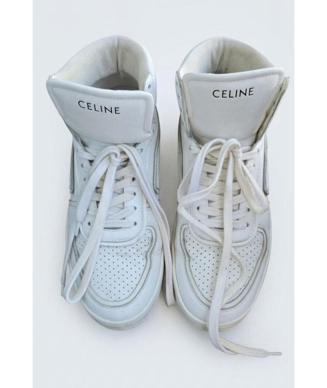 CELINE Белые кожаные кроссовки, фото 3