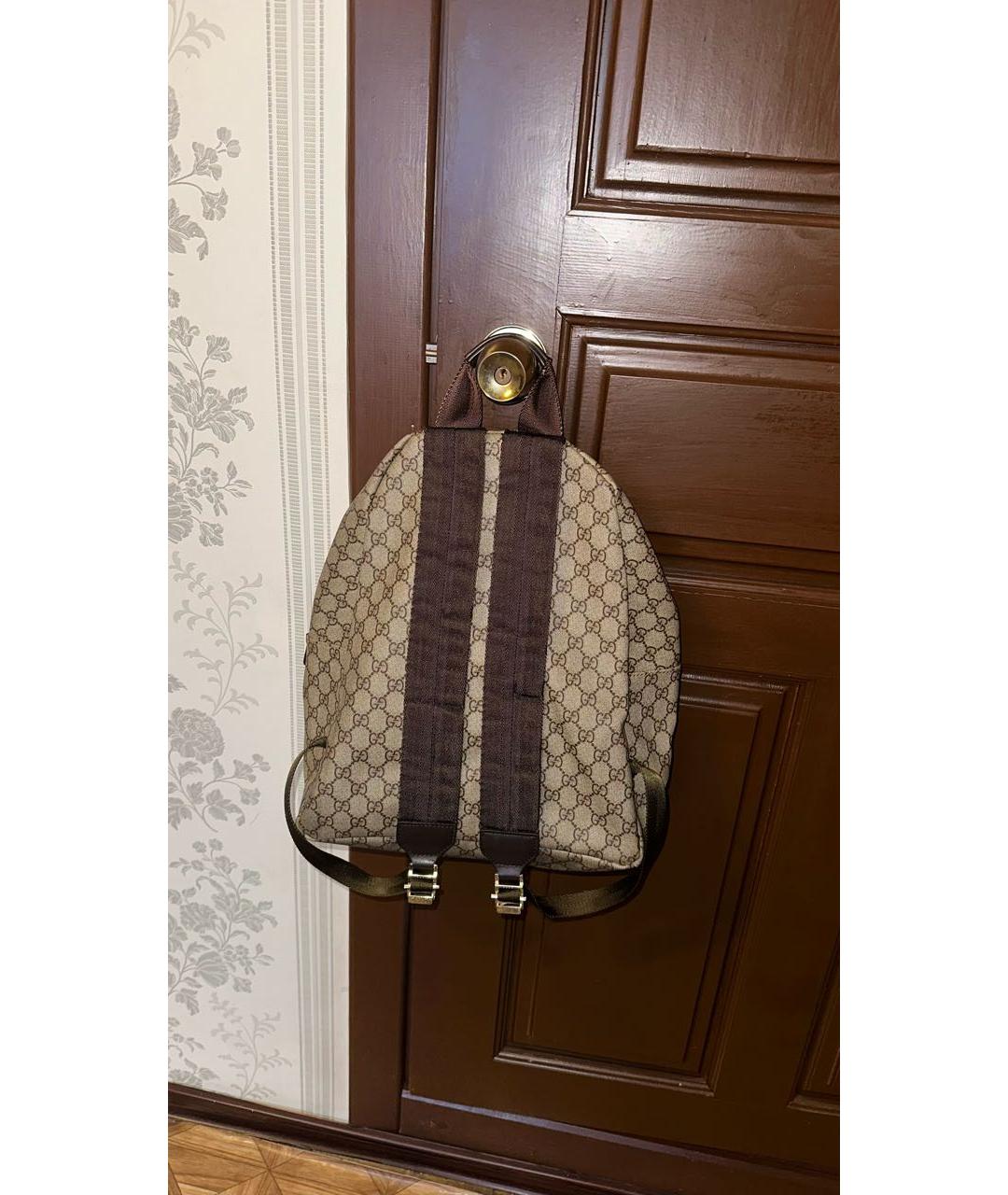 GUCCI Бежевый рюкзак из канвы, фото 2