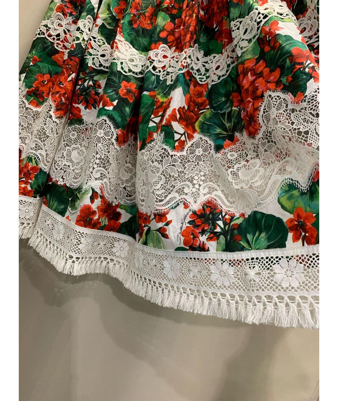 DOLCE&GABBANA Мульти хлопковая юбка миди, фото 5