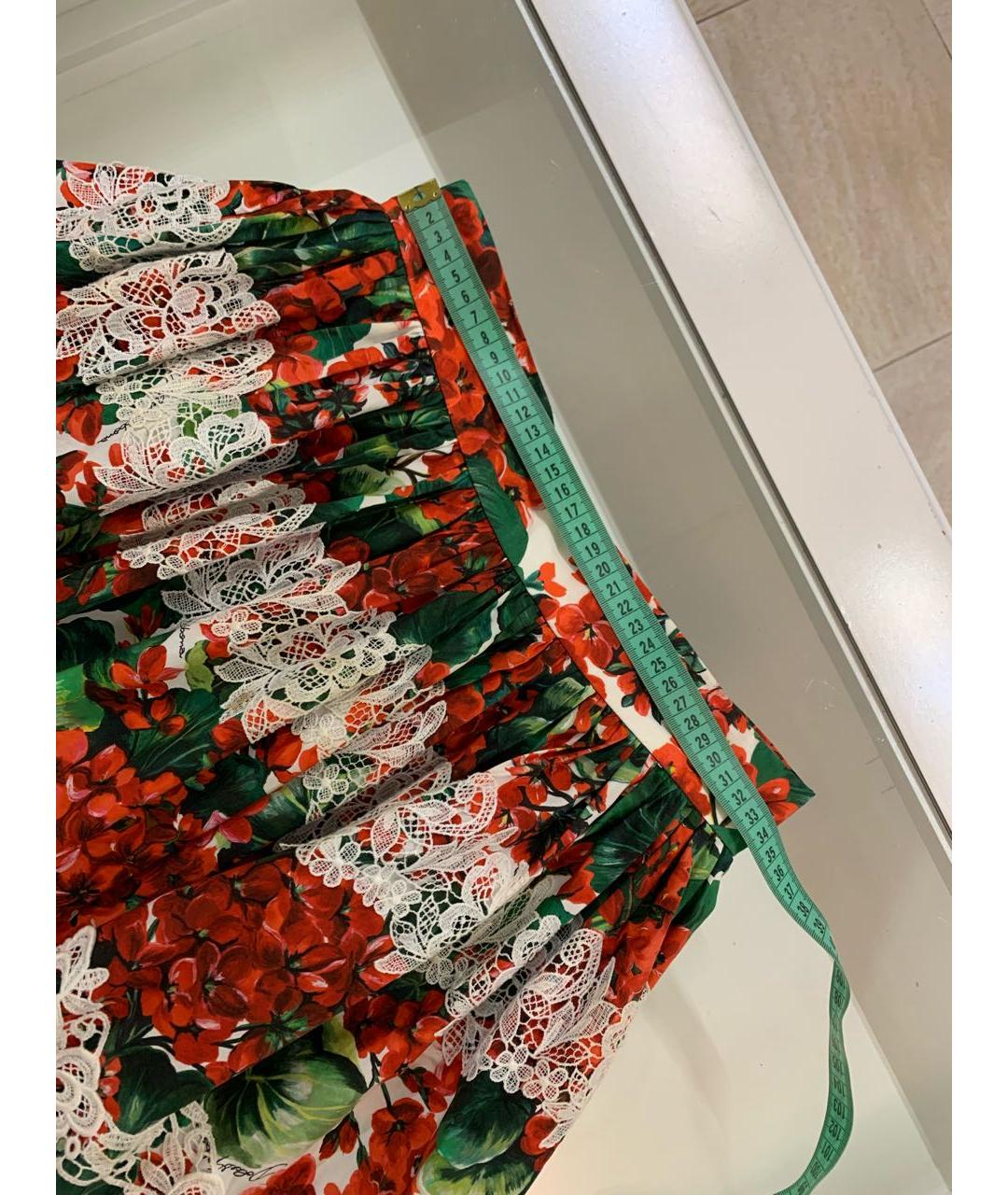 DOLCE&GABBANA Мульти хлопковая юбка миди, фото 6