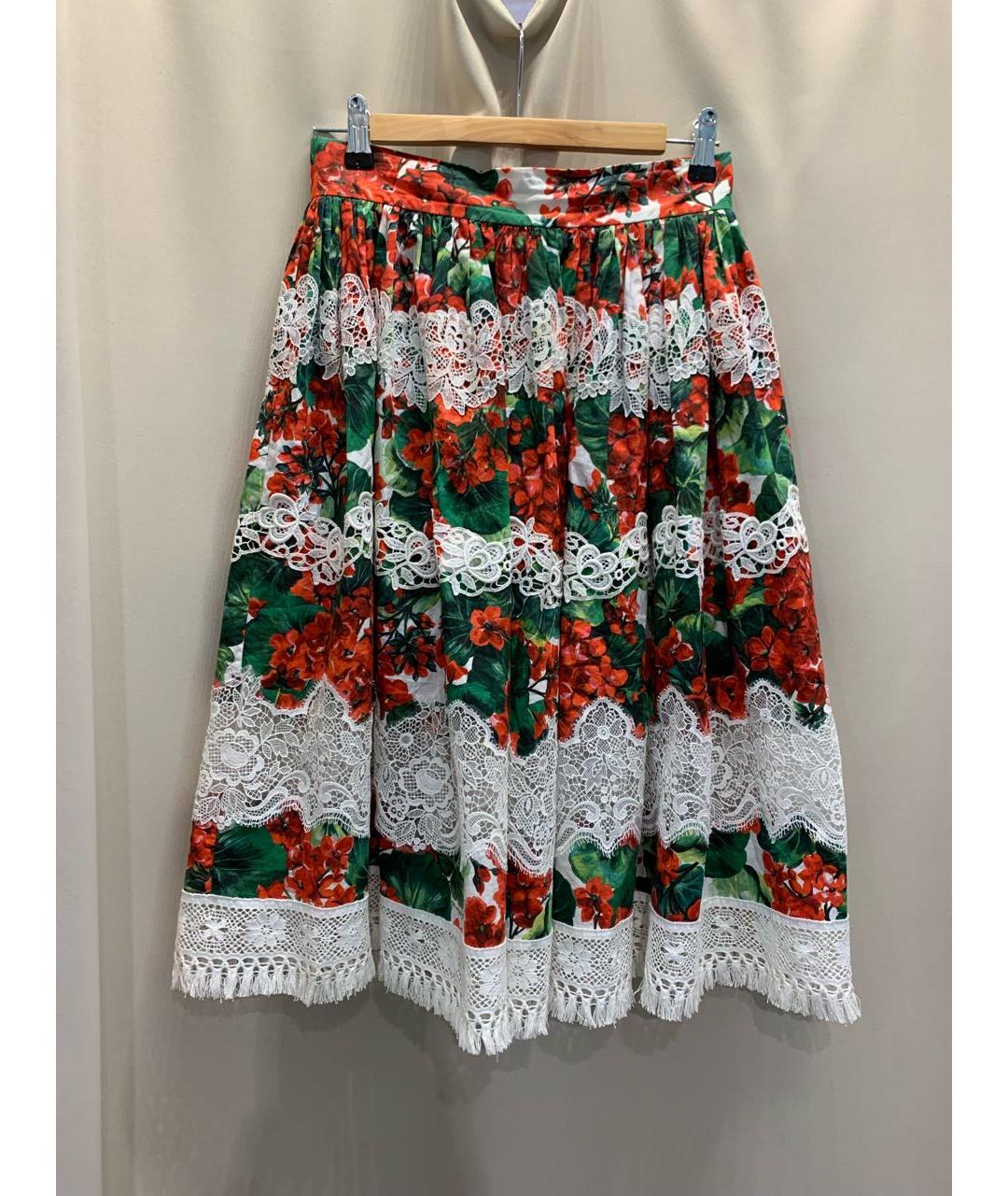 DOLCE&GABBANA Мульти хлопковая юбка миди, фото 8