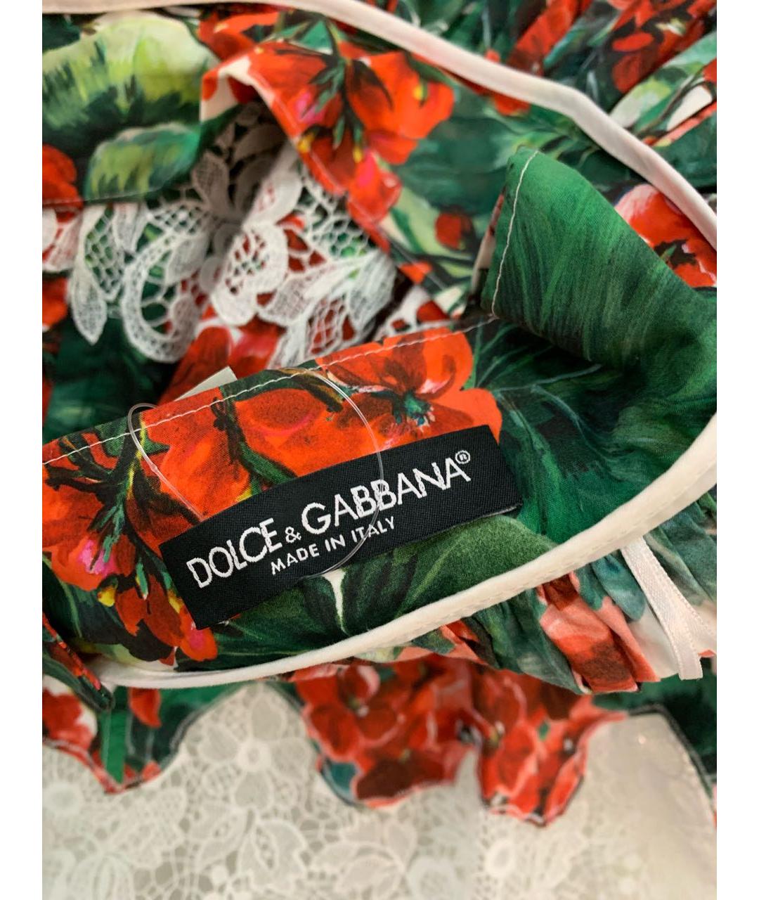 DOLCE&GABBANA Мульти хлопковая юбка миди, фото 3