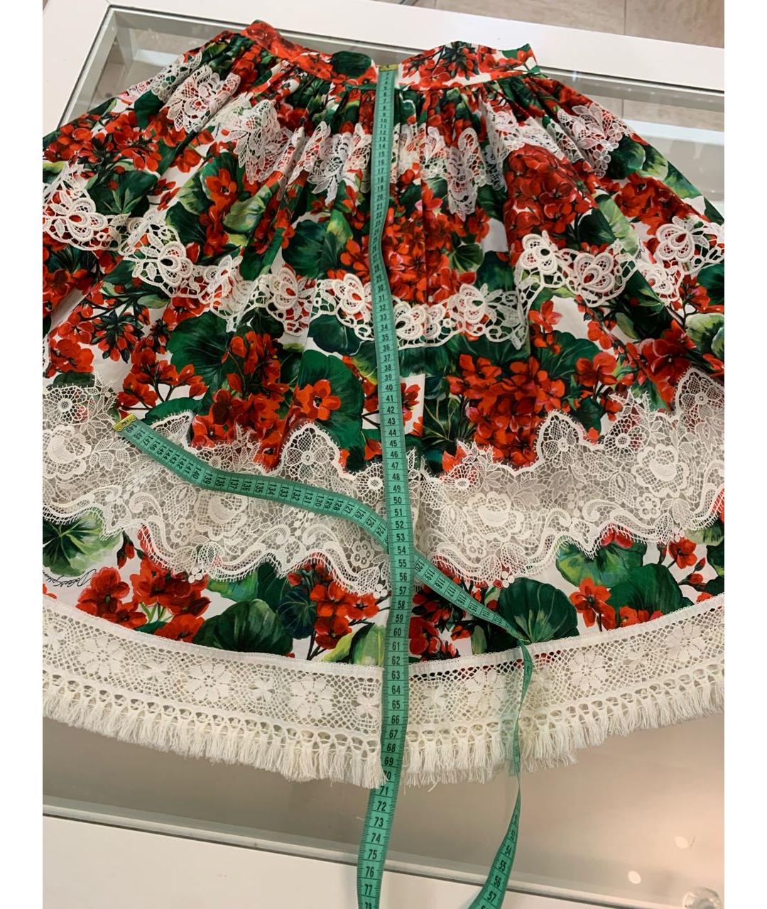 DOLCE&GABBANA Мульти хлопковая юбка миди, фото 7