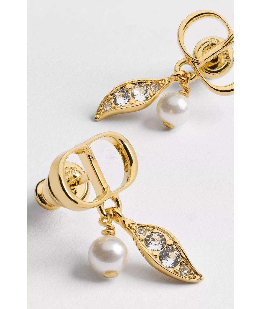 CHRISTIAN DIOR Золотые металлические серьги, фото 3