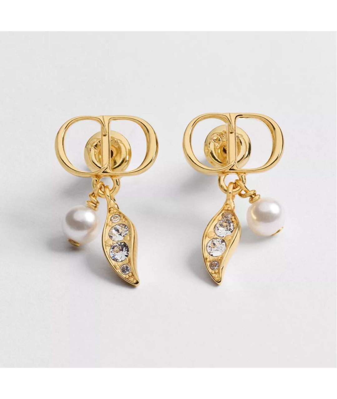 CHRISTIAN DIOR Золотые металлические серьги, фото 4