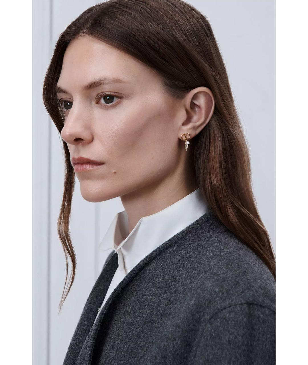CHRISTIAN DIOR Золотые металлические серьги, фото 2