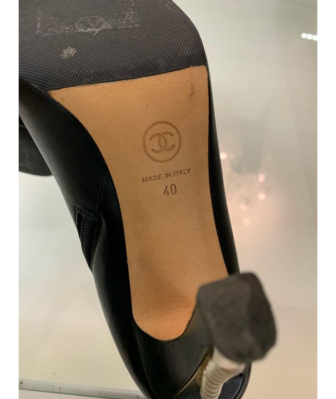 CHANEL Черные кожаные ботильоны, фото 8