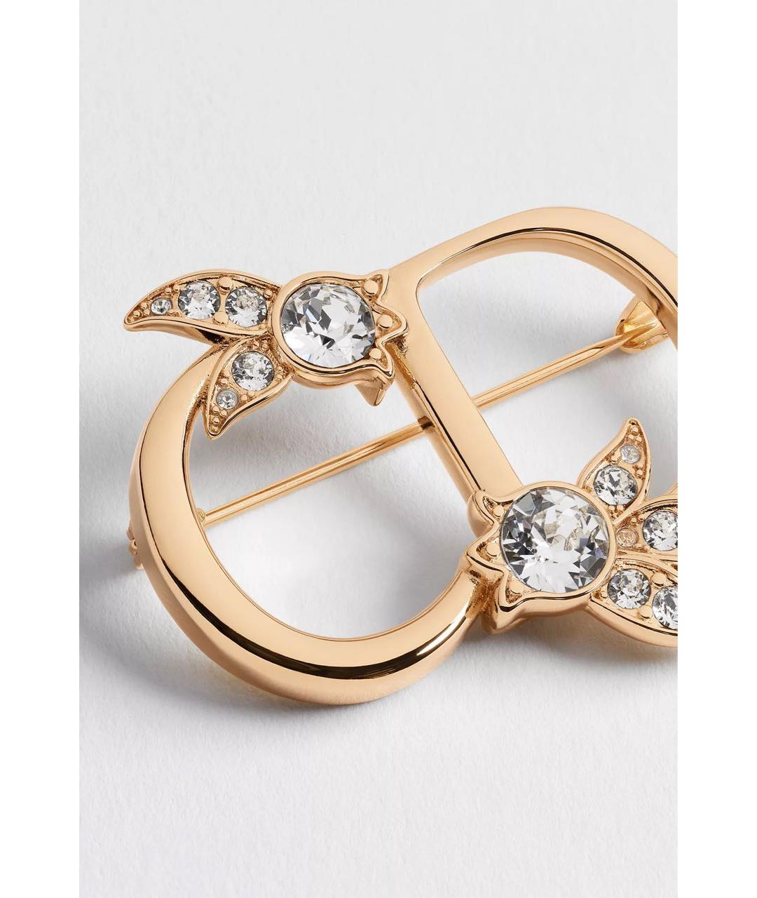 CHRISTIAN DIOR Золотая металлическая булавка / брошь, фото 3