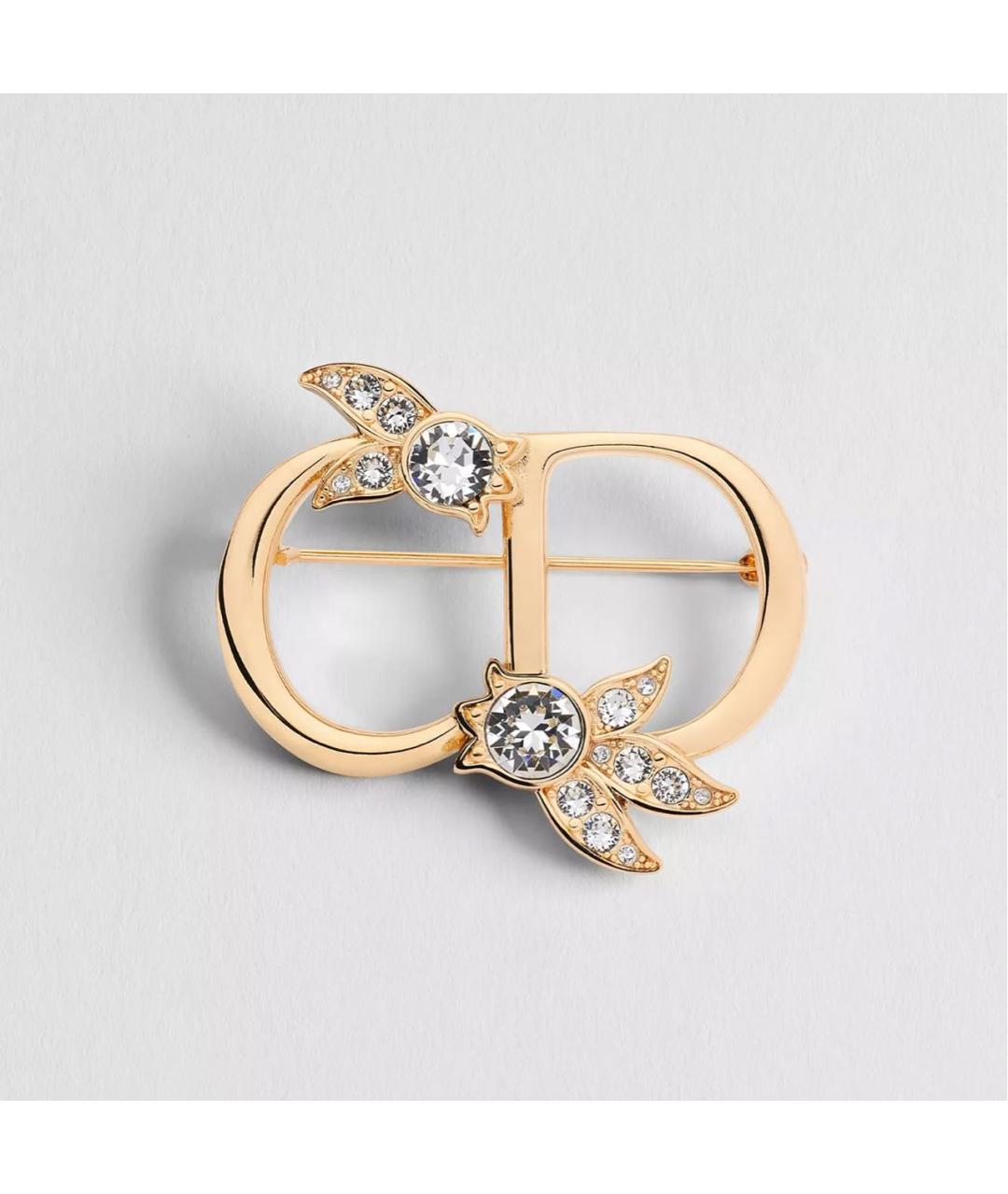 CHRISTIAN DIOR Золотая металлическая булавка / брошь, фото 4