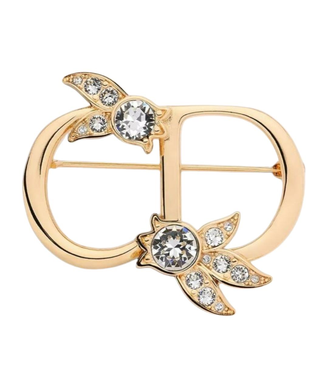 CHRISTIAN DIOR Золотая металлическая булавка / брошь, фото 1