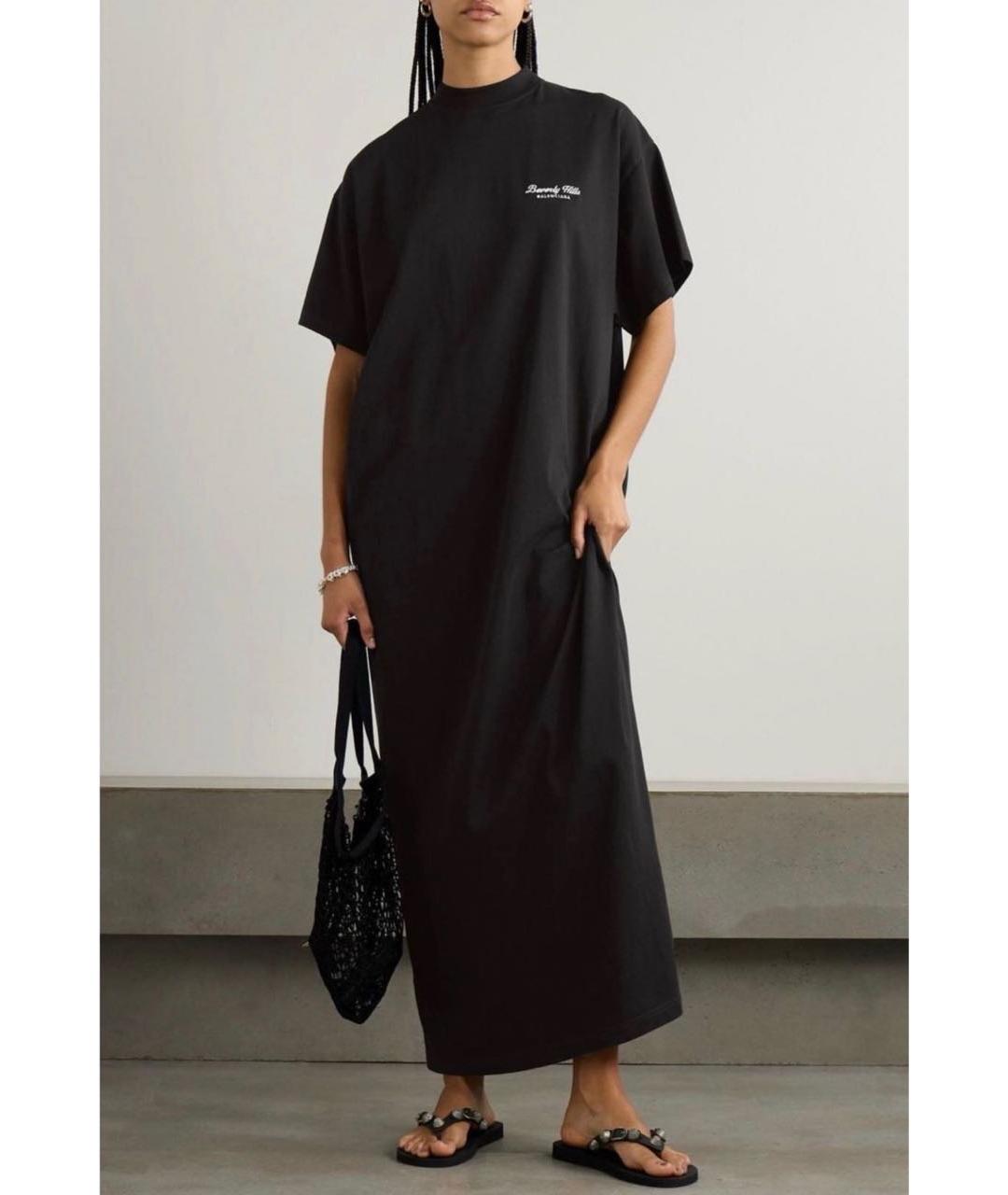 BALENCIAGA Черное хлопковое повседневное платье, фото 8
