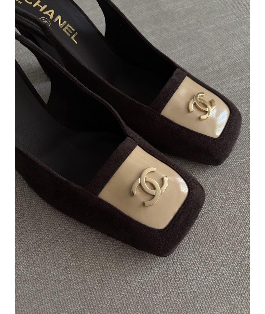 CHANEL Коричневые замшевые туфли, фото 3
