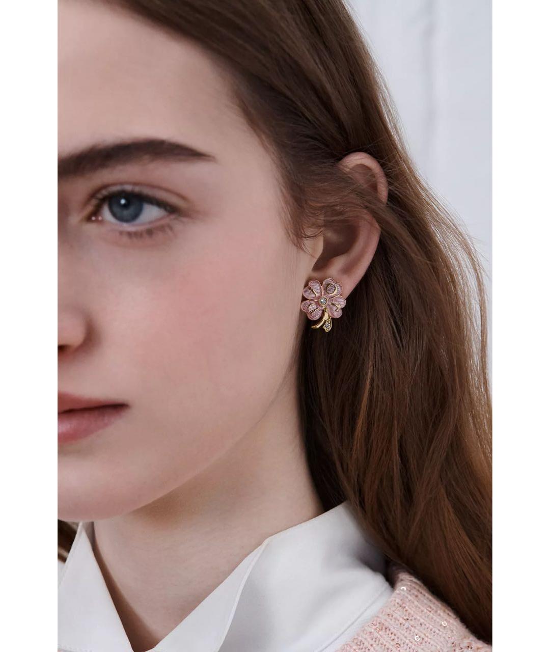 CHRISTIAN DIOR Золотые металлические серьги, фото 3