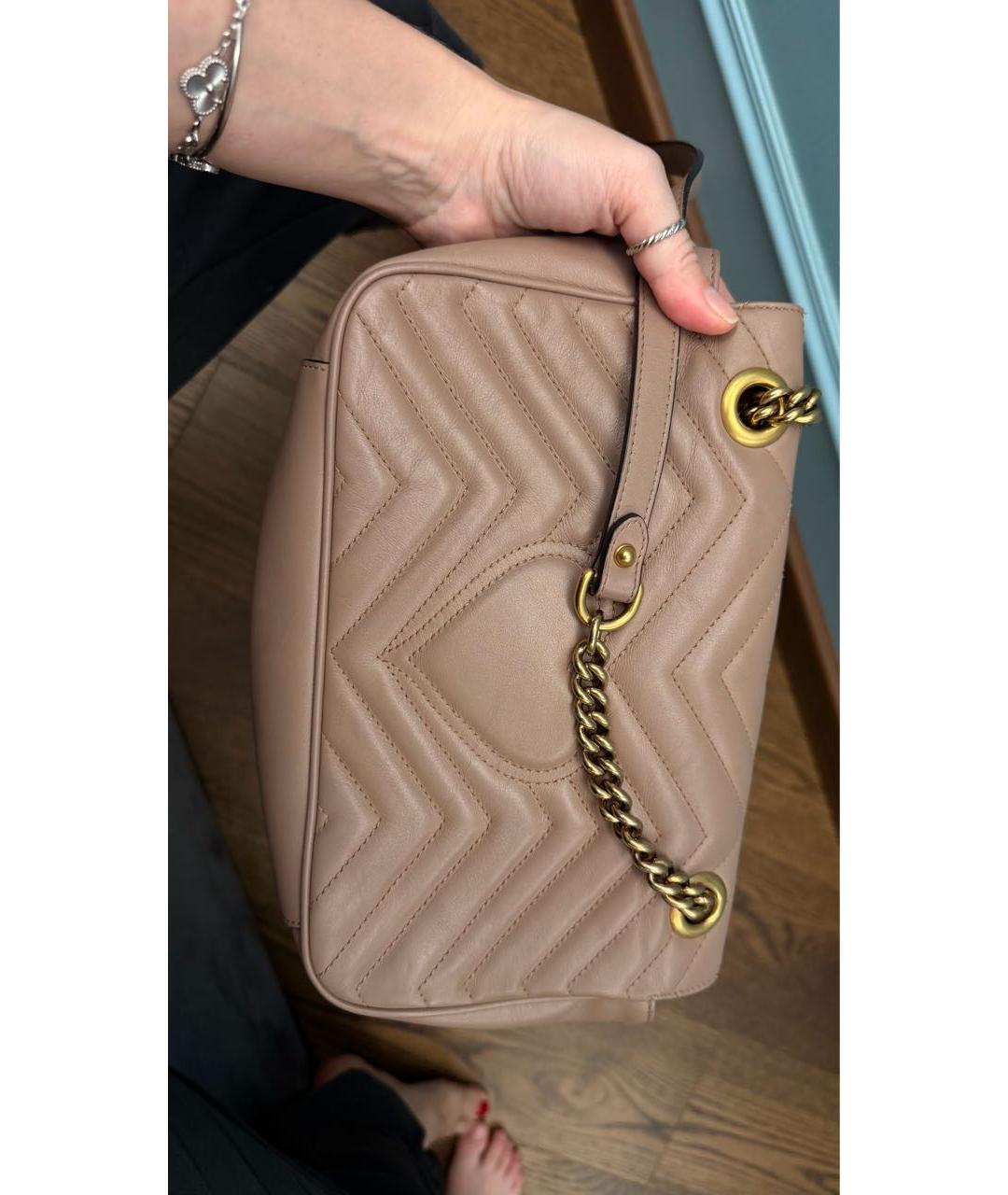 GUCCI Бежевая кожаная сумка через плечо, фото 7