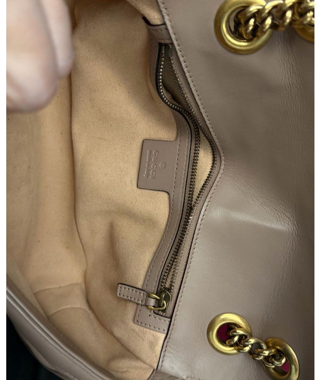 GUCCI Бежевая кожаная сумка через плечо, фото 8