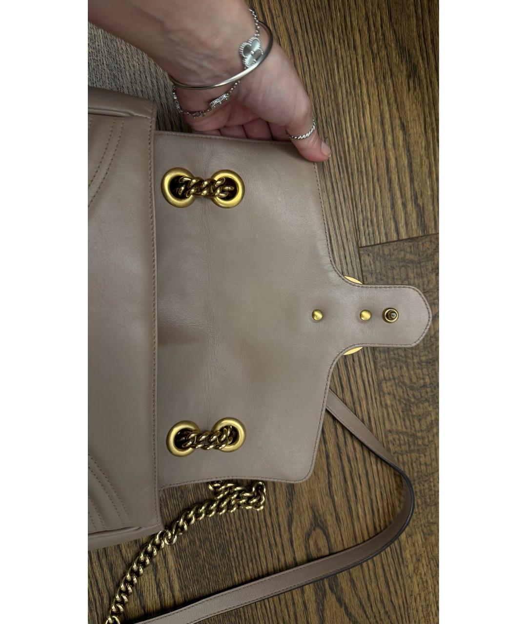 GUCCI Бежевая кожаная сумка через плечо, фото 3