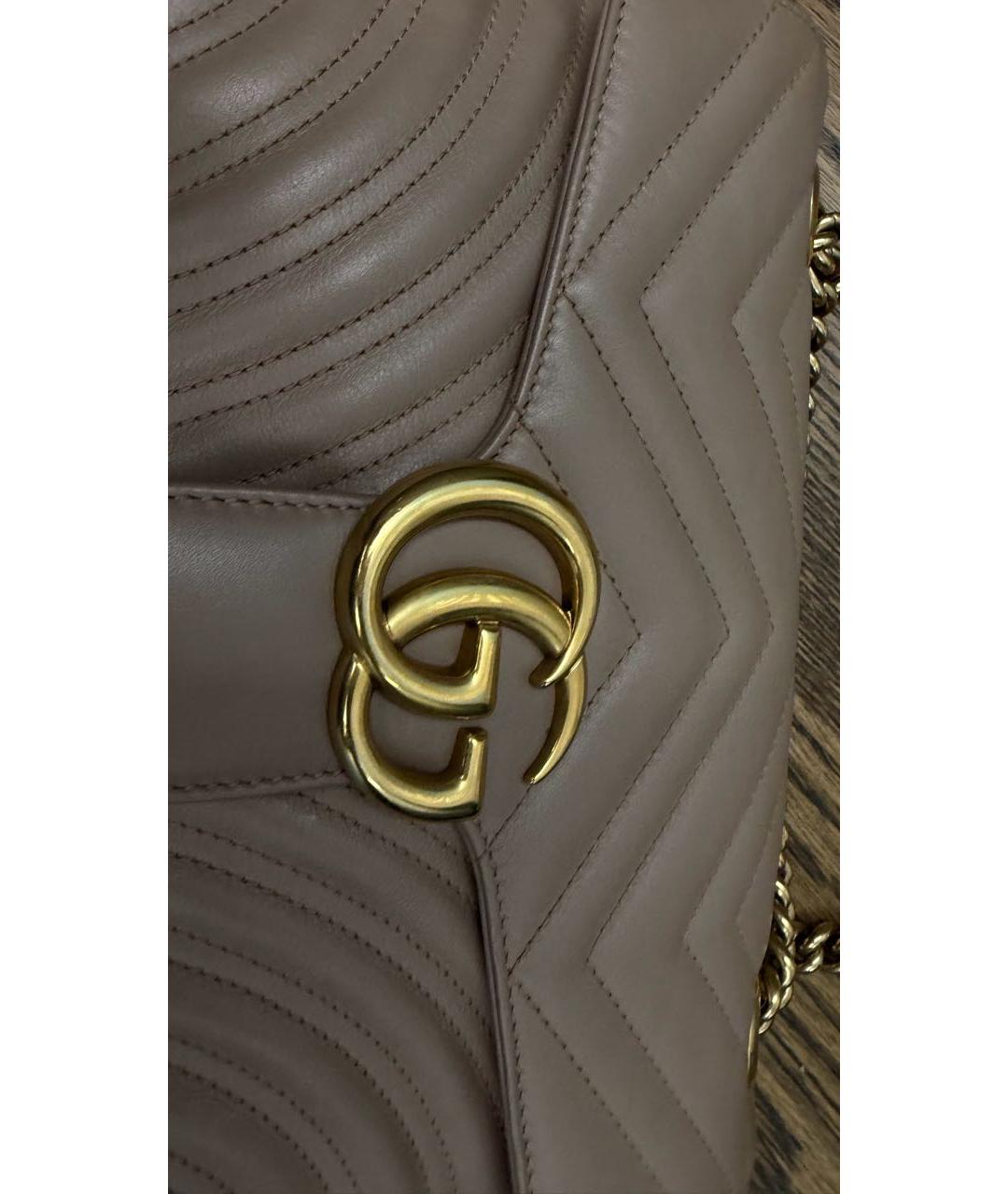 GUCCI Бежевая кожаная сумка через плечо, фото 2