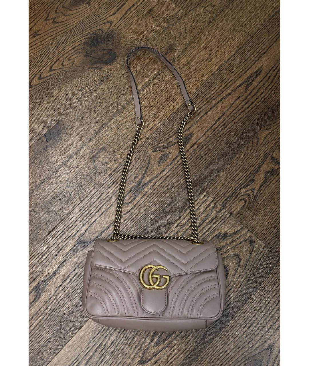 GUCCI Бежевая кожаная сумка через плечо, фото 9