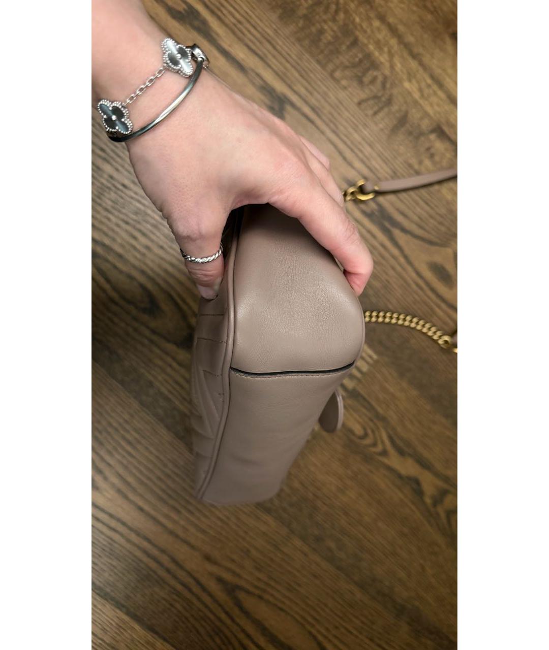 GUCCI Бежевая кожаная сумка через плечо, фото 4
