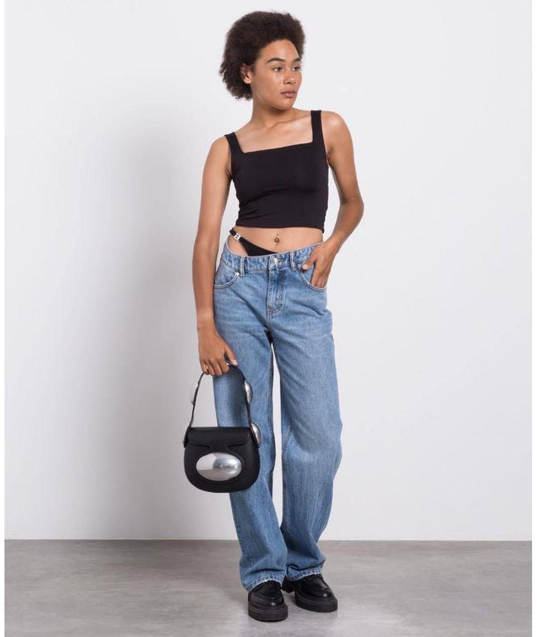 ALEXANDER WANG Голубые хлопковые прямые джинсы, фото 5