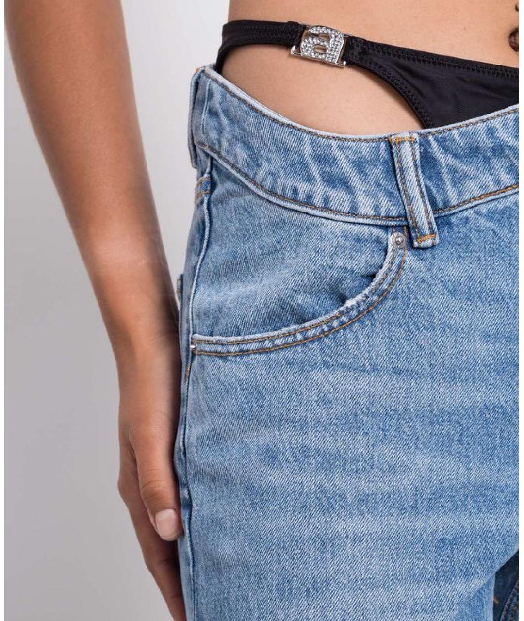 ALEXANDER WANG Голубые хлопковые прямые джинсы, фото 4