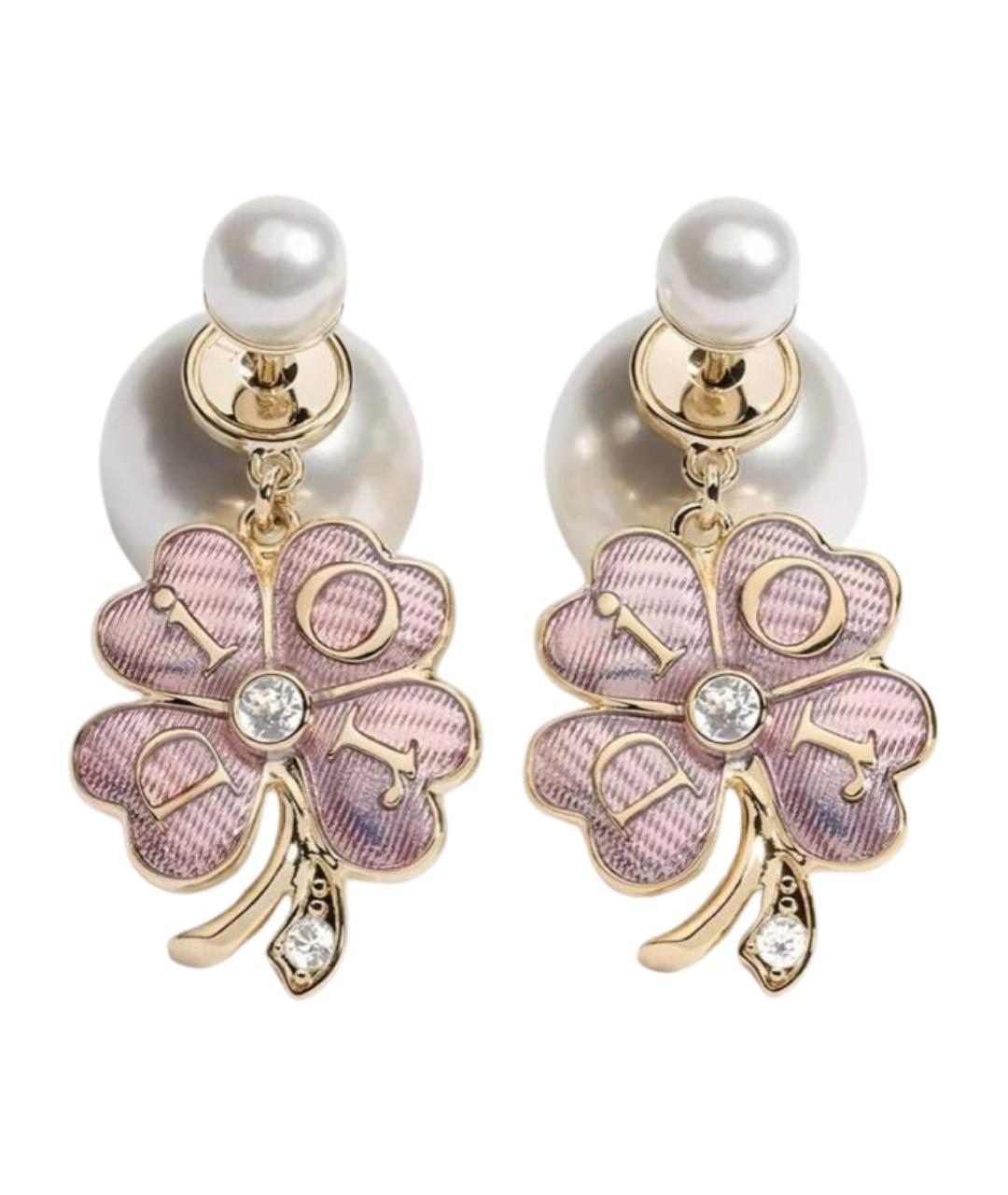 CHRISTIAN DIOR Золотые металлические серьги, фото 1