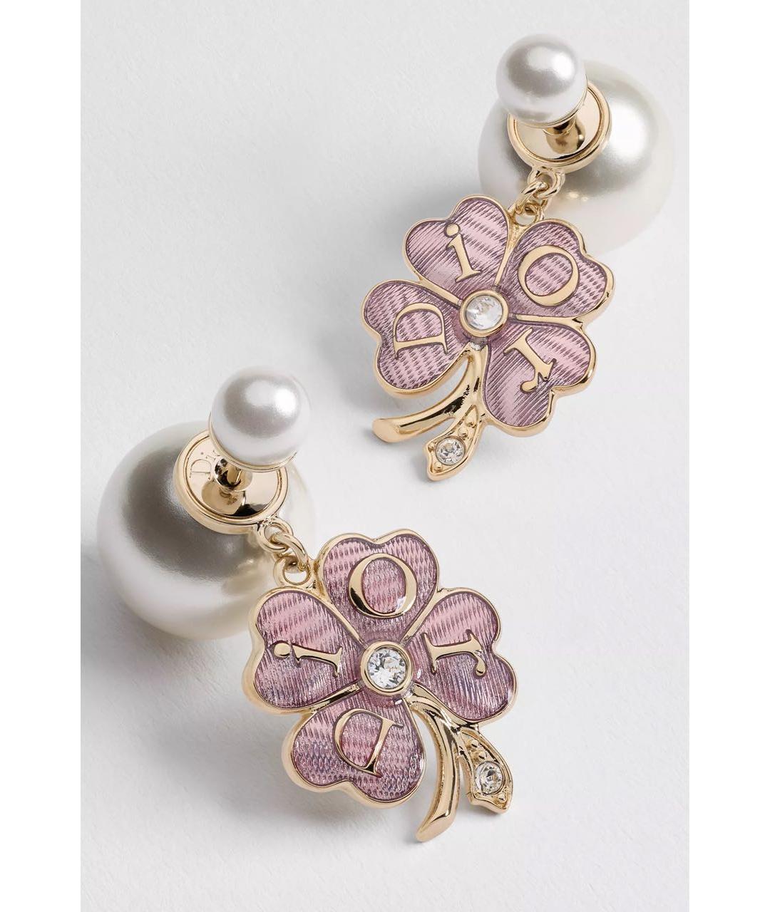 CHRISTIAN DIOR Золотые металлические серьги, фото 3