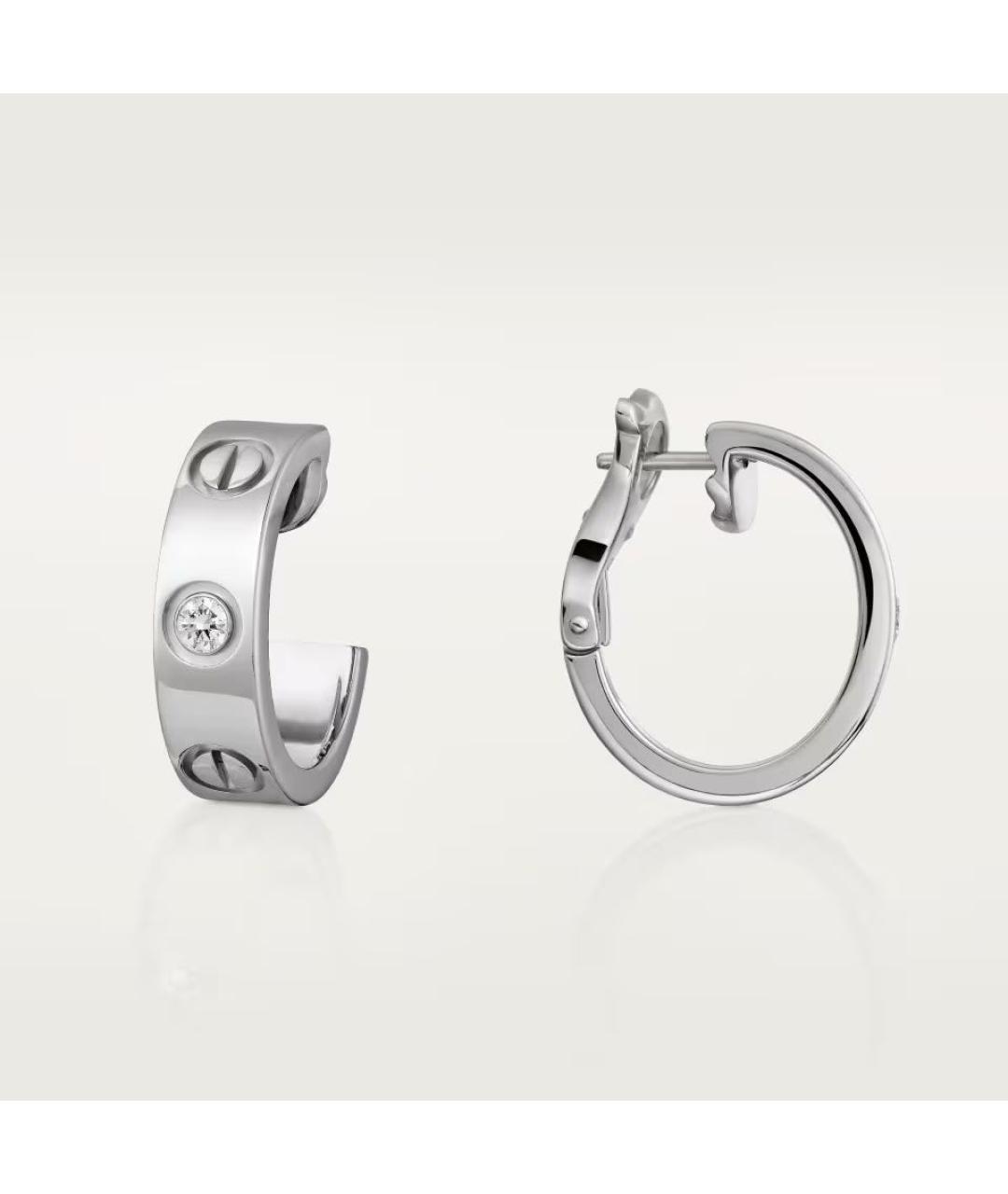 CARTIER Серебряные серьги из белого золота, фото 3