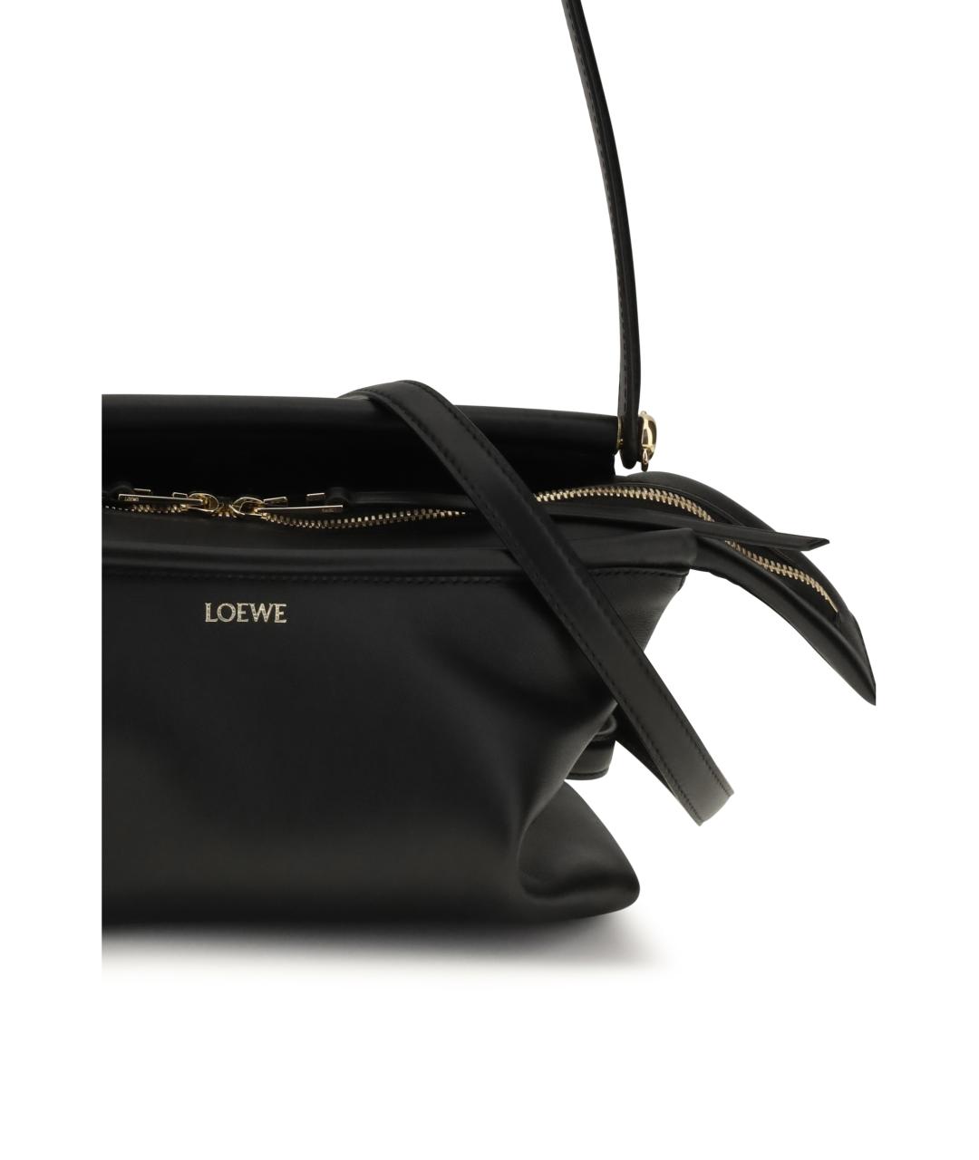 LOEWE Черная кожаная сумка через плечо, фото 4