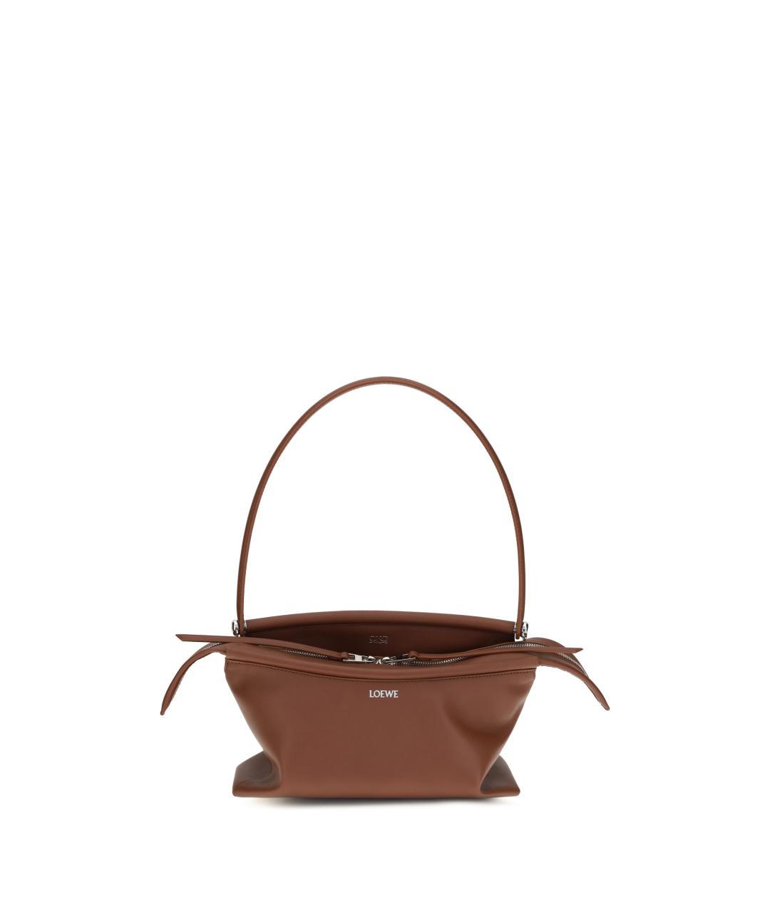LOEWE Коричневая кожаная сумка через плечо, фото 5