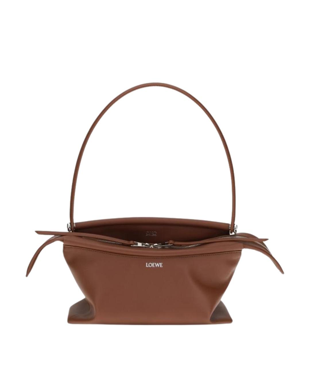 LOEWE Коричневая кожаная сумка через плечо, фото 1