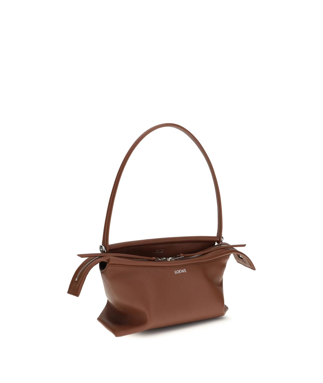 LOEWE Коричневая кожаная сумка через плечо, фото 2