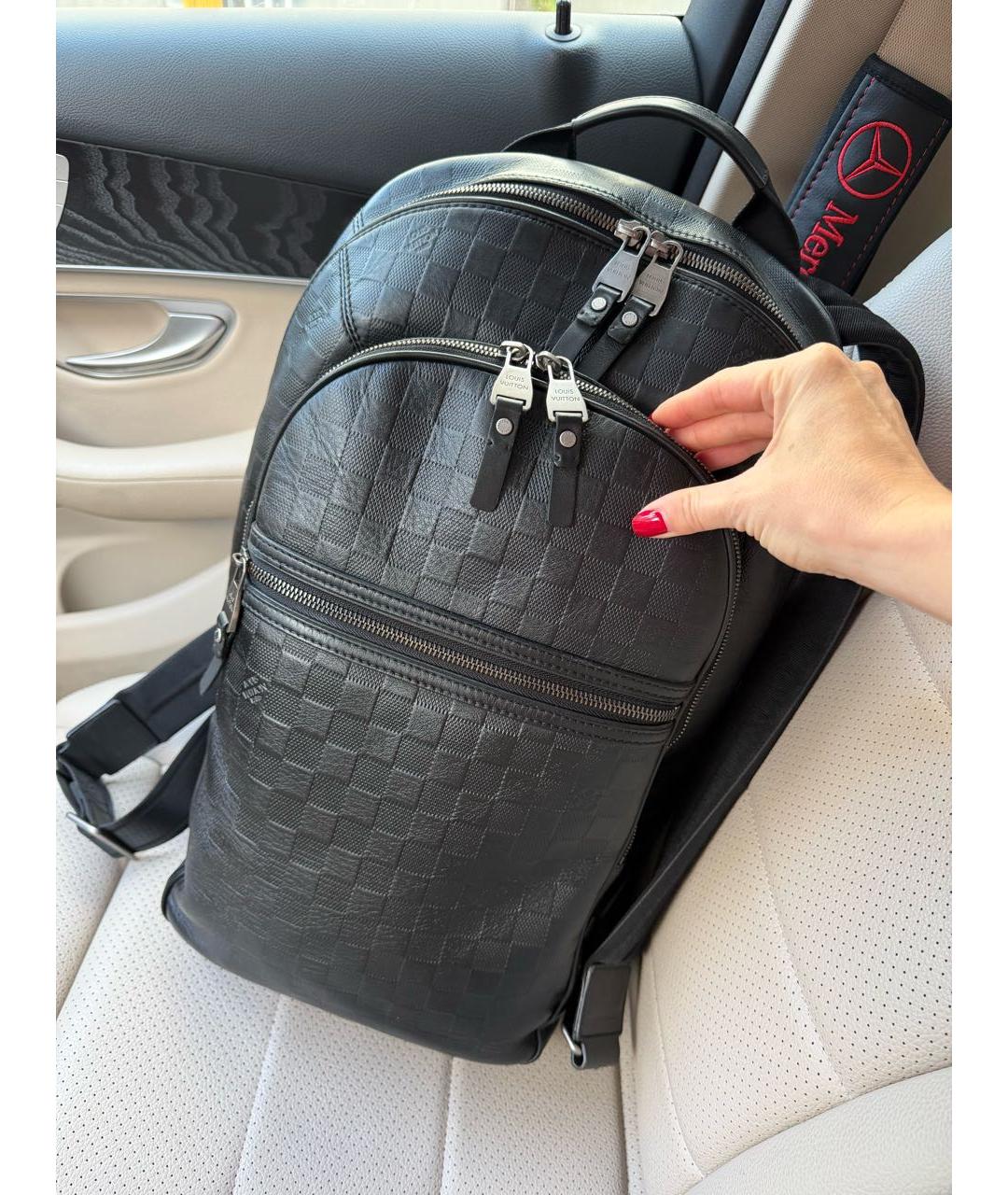 LOUIS VUITTON Черный кожаный рюкзак, фото 2