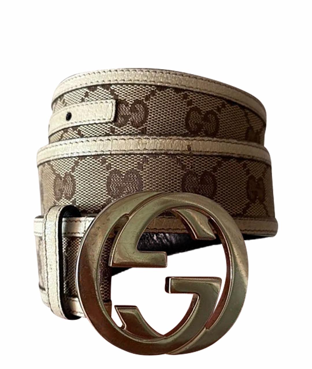 GUCCI Бежевый кожаный ремень, фото 1
