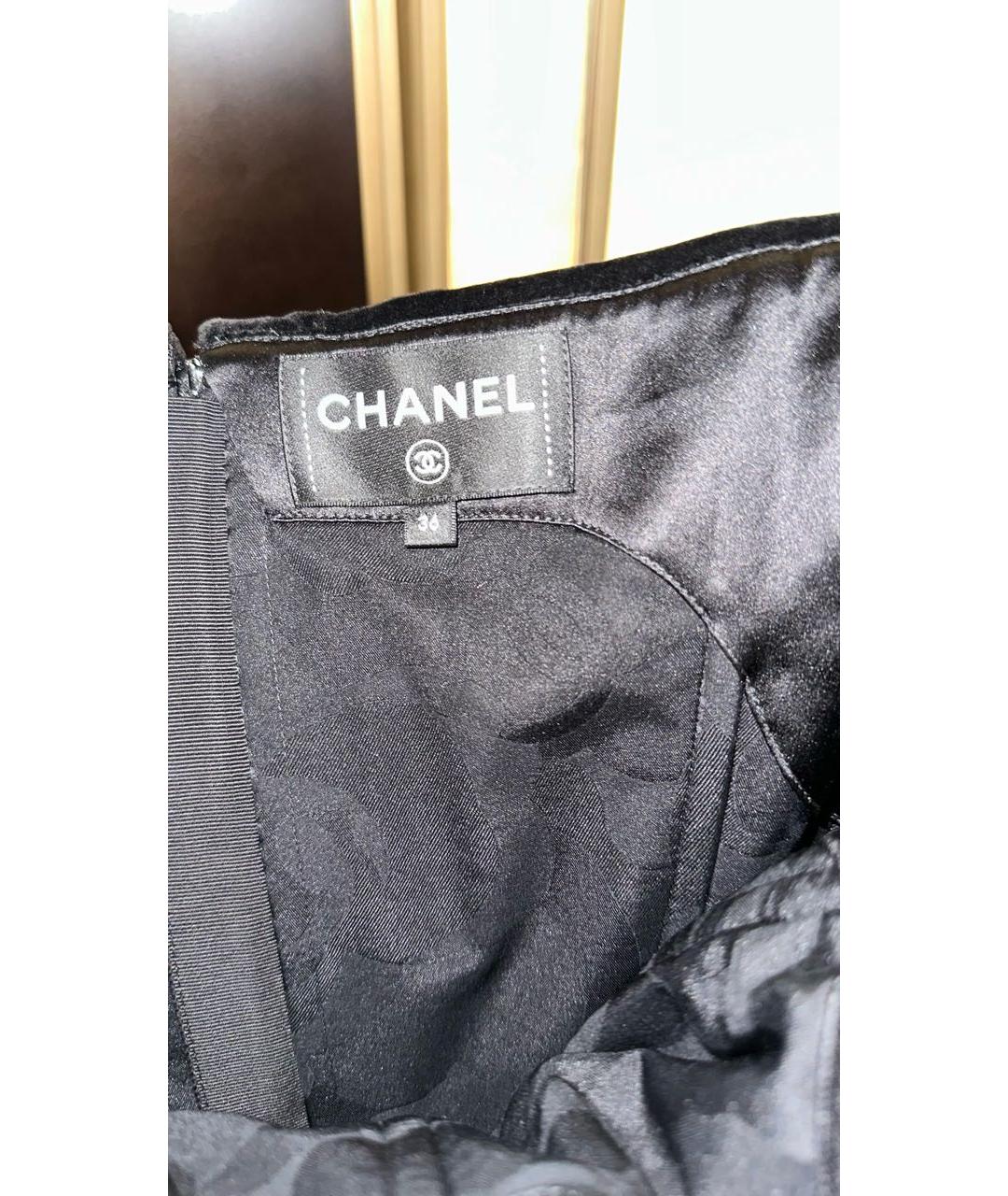 CHANEL Черное шелковое вечернее платье, фото 4