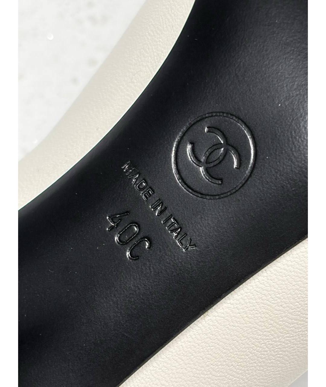 CHANEL Белые кожаные туфли, фото 7