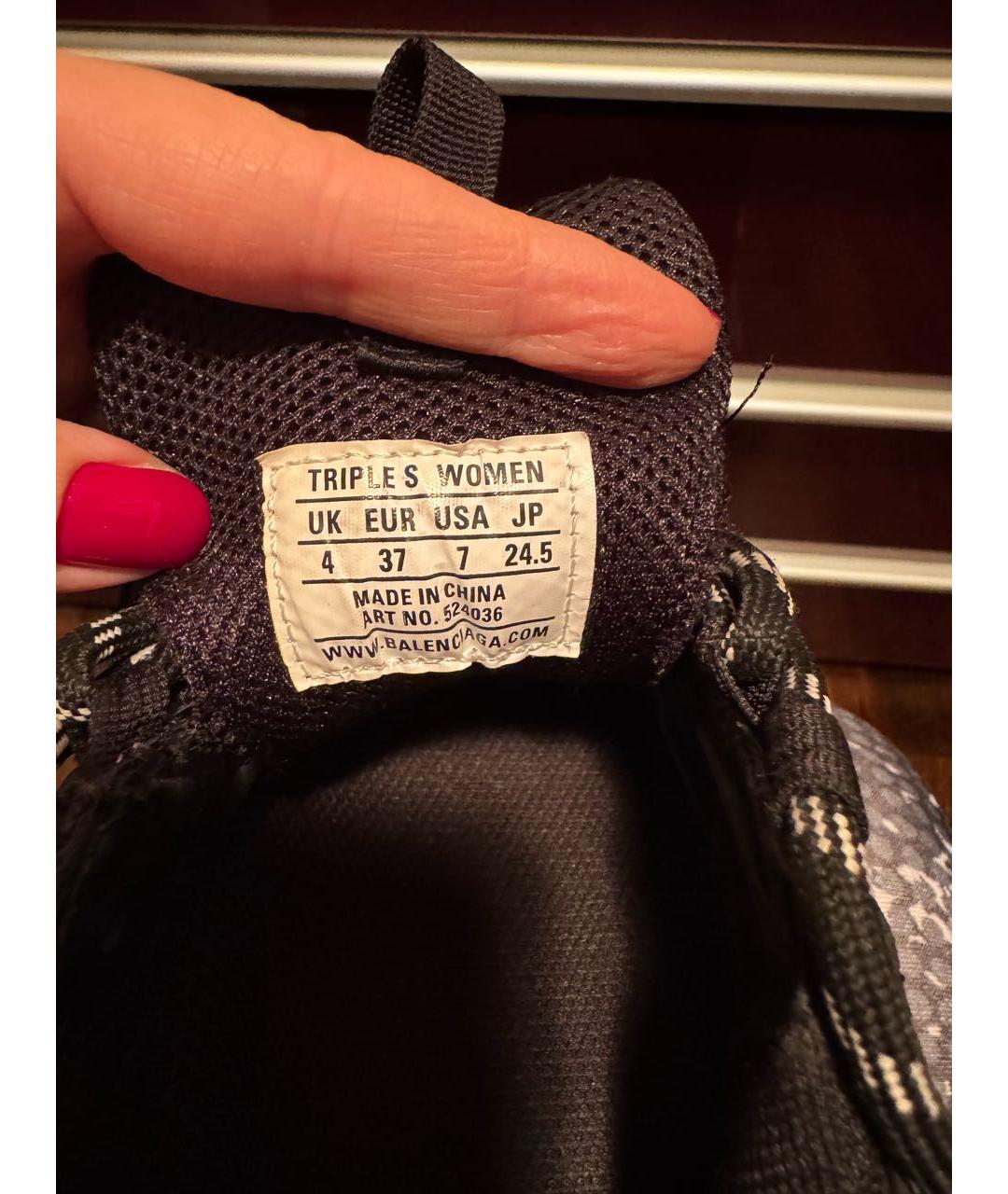 BALENCIAGA Черные синтетические кроссовки, фото 5