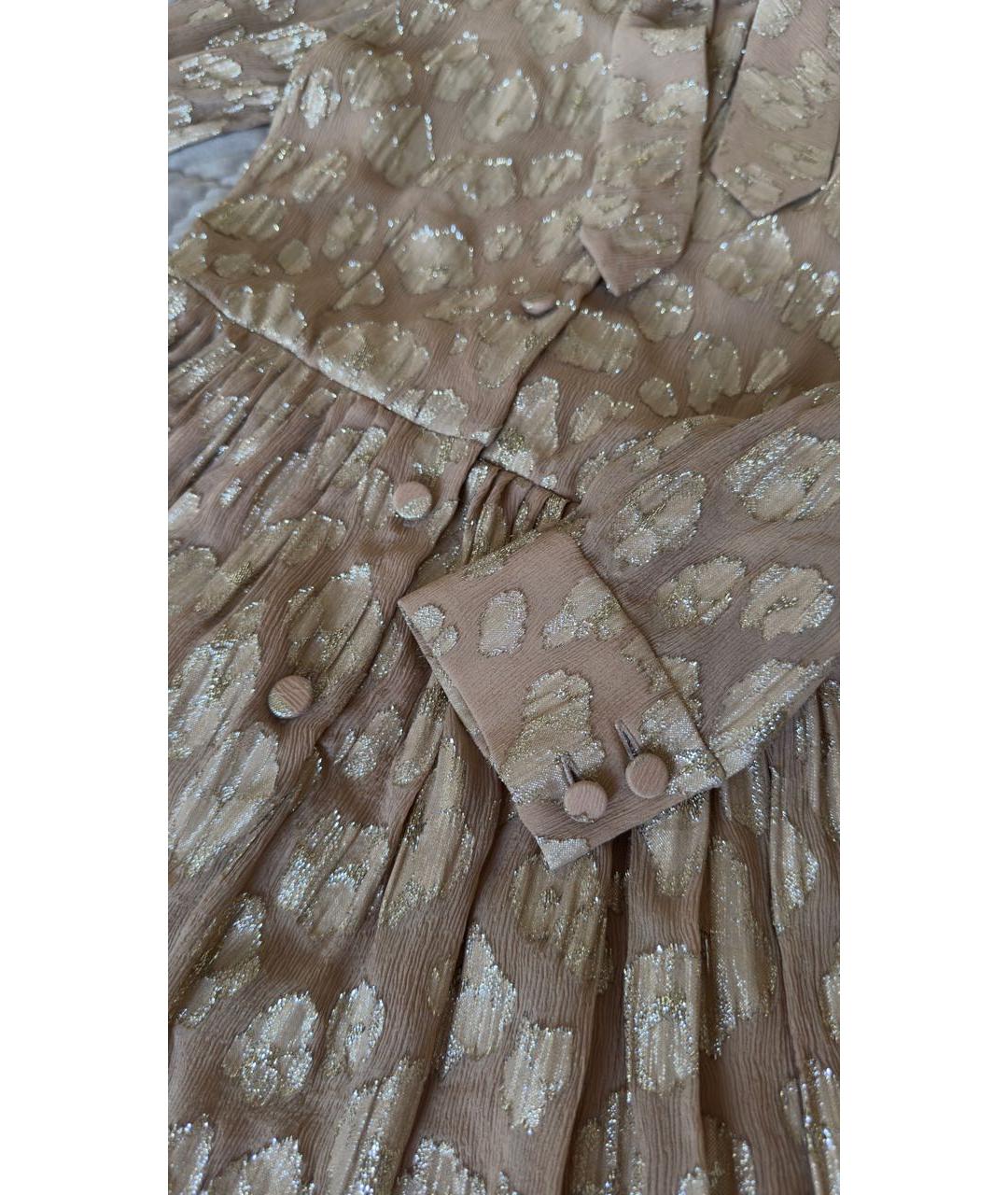 SAINT LAURENT Бежевое шелковое коктейльное платье, фото 6