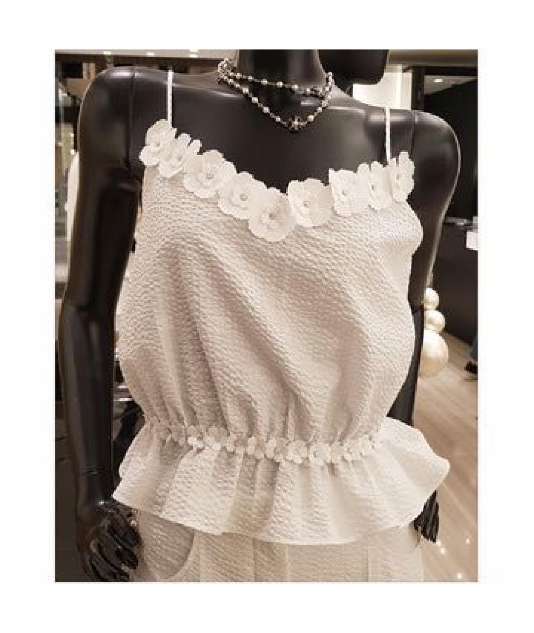 CHANEL Белая хлопковая блузы, фото 2